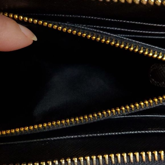 PRADA Saffiano Fiocco Long Zip Around Bow Wallet Nero Black - Picture 3 of 10